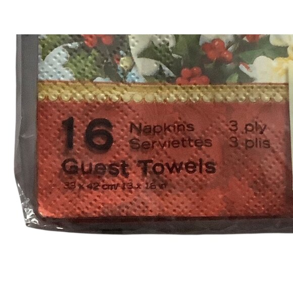 Christmas Punch Studio 3-Ply Napkin Set 16 Count Cardinal Floral Design Germany - Picture 3 of 4